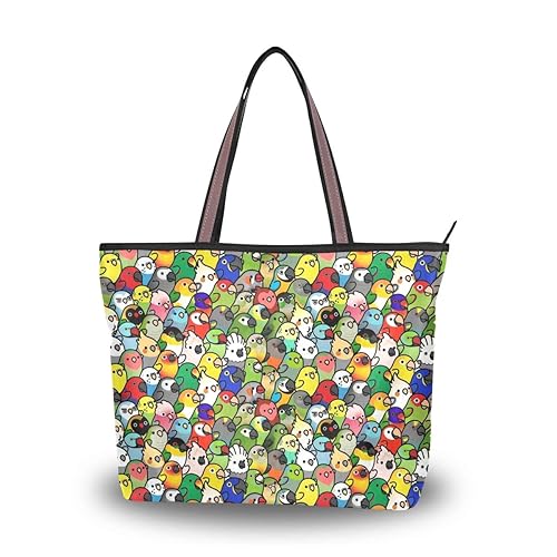 Amazon かわいい鳥 トートバッグ レディース A4 軽量 布 大容量 通勤