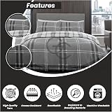 GC GAVENO CAVAILIA Duvet Cover Set Reversible Grey Bard sley Check Double view 3