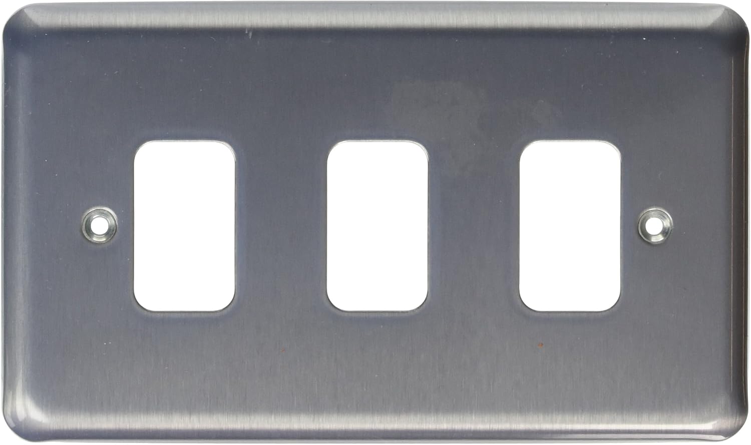 MK Grid Plus K3433BRC 3-Module Grid Frontplate - Brushed Chrome