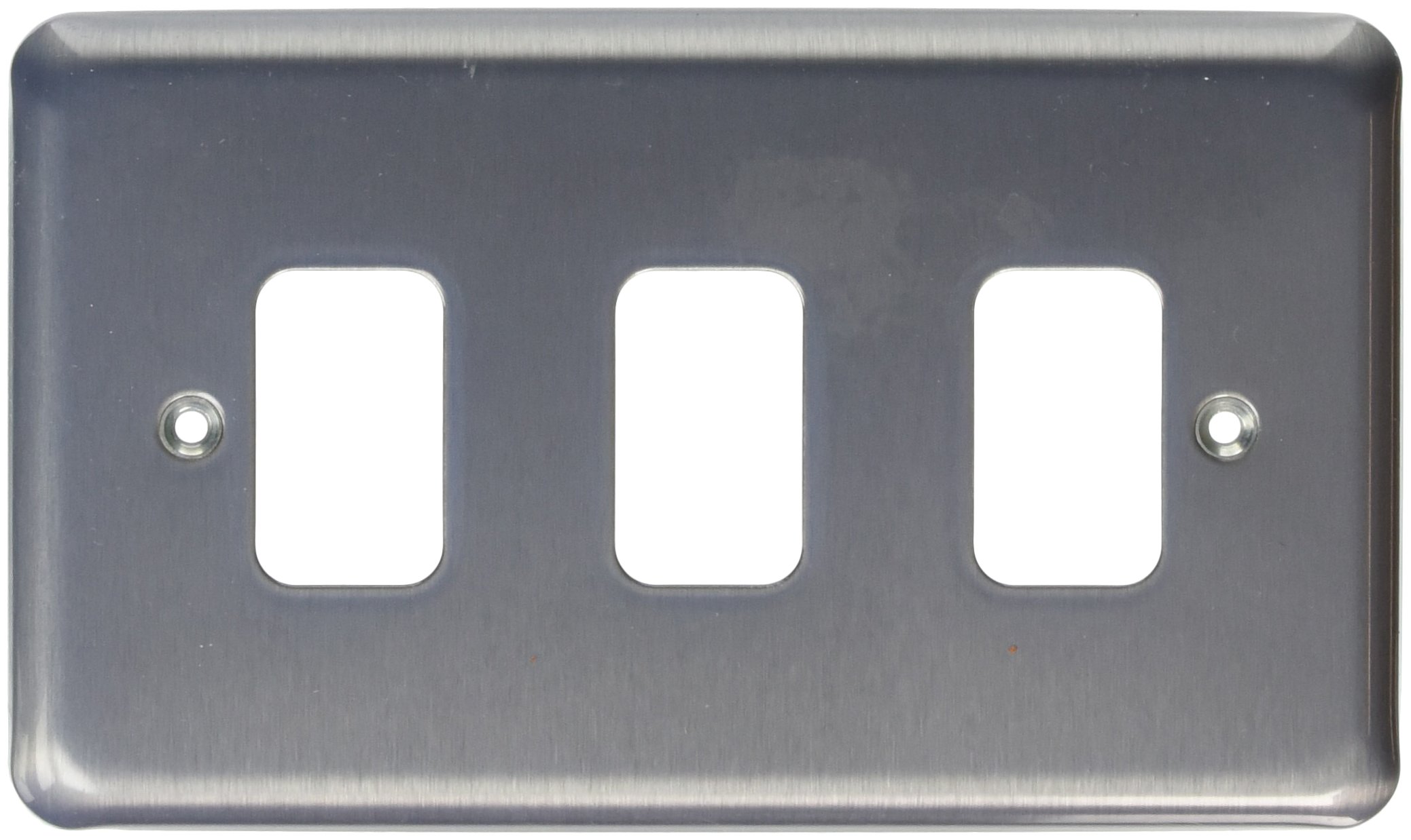 MK Grid Plus K3433BRC 3-Module Grid Frontplate - Brushed Chrome