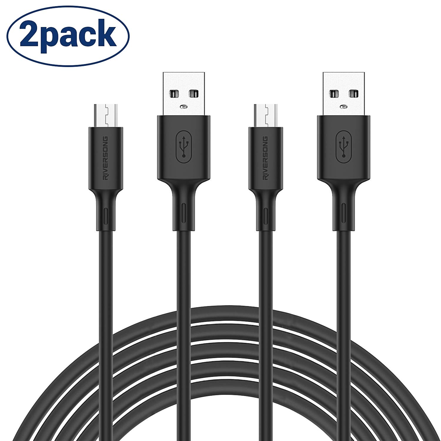 Micro USB Kabel, RIVERSONG 1.2M/2-Stück Android Schnellladekabel High Speed für Samsung Galaxy S7/ S6/ J7/ Note 5,Xiaomi,Huawei, Wiko,Nexus,Motorola,Nokia,Kindle,Echo Dot