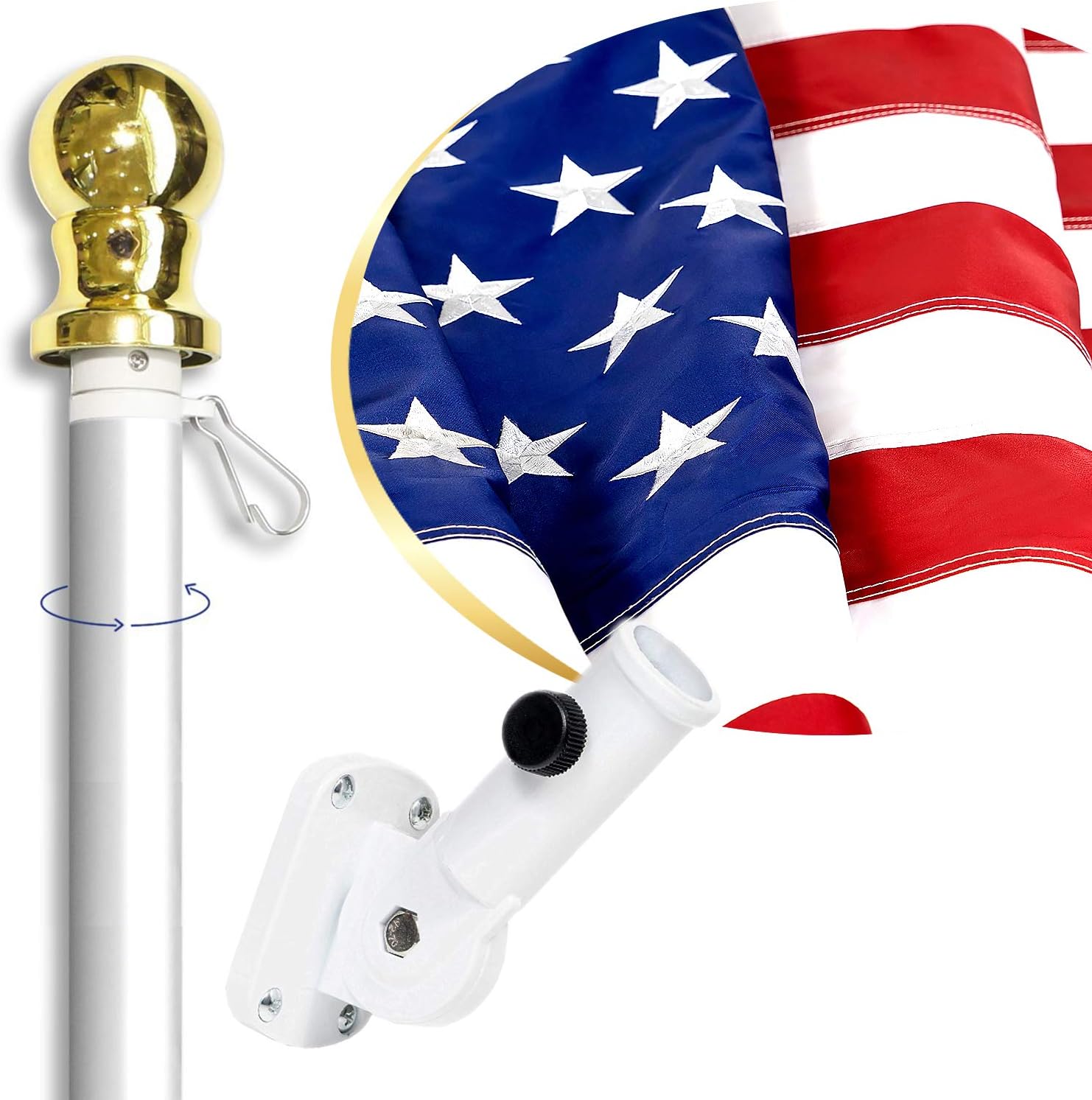 Front Line Flags Flagpole or Flag Pole Kit Spinning