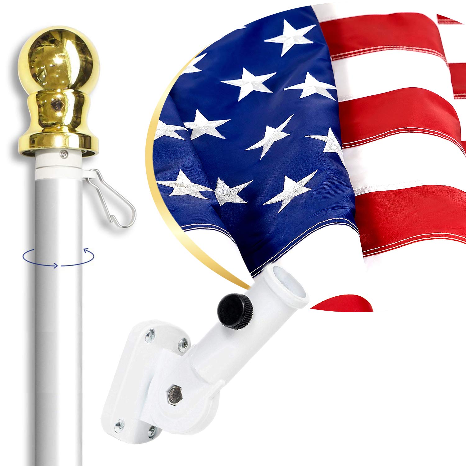 6 foot flag pole color guard