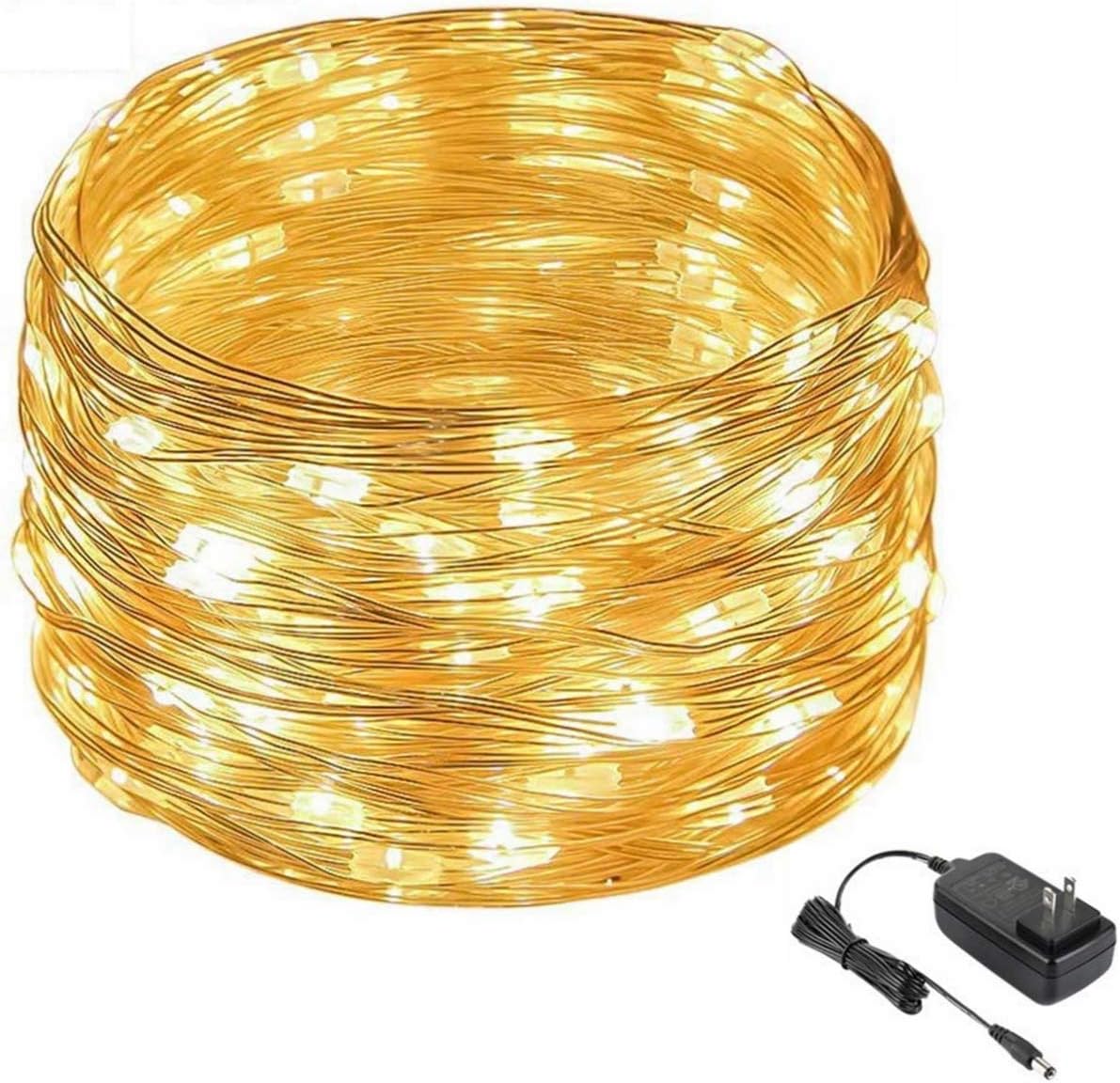 Smartlive LED String lights DC 12V 10m 33feet 100 LEDS,Warm White Waterproof starry string Decor Rope light for holiday,wedding,party,Christmas