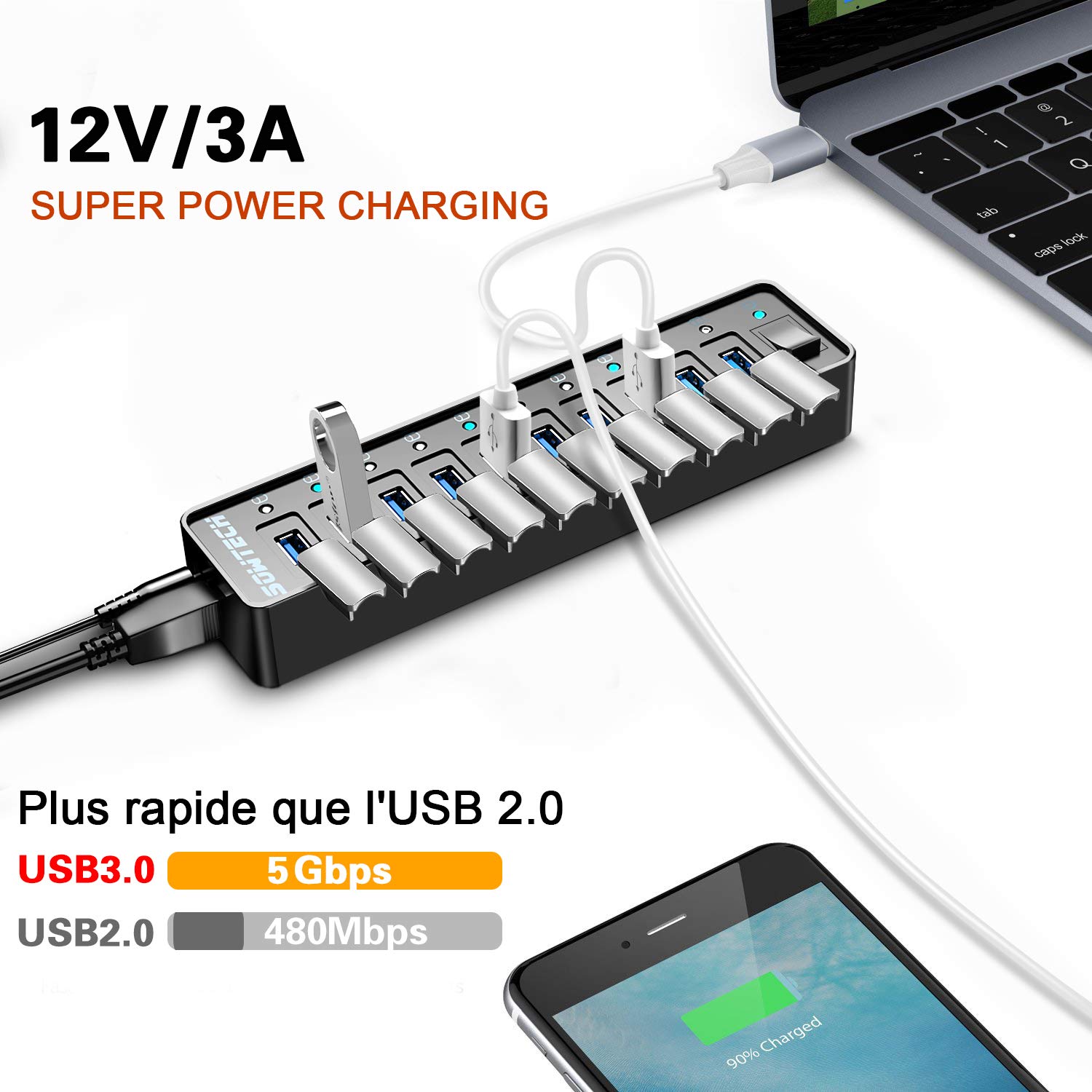 SOWTECH HUB USB 3.0 (10 Ports HUB USB 3.0)