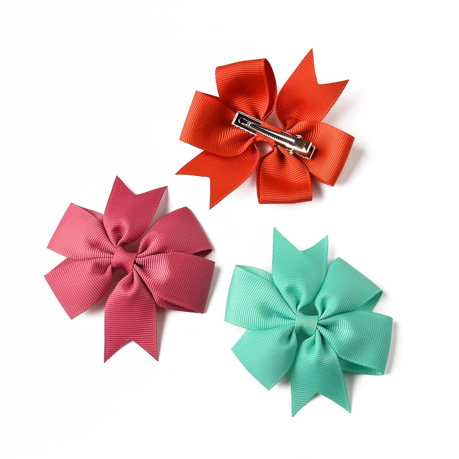 Coreeky 80 Pieces Boutique Grosgrain Ribbon Pinwheel Hair Bows Alligator Clips For Girls Babies Toddlers Teens Gifts In Pairs : Beauty