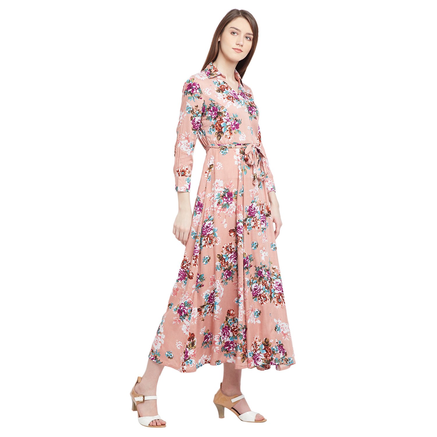panit women's viscose floral print maxi dress