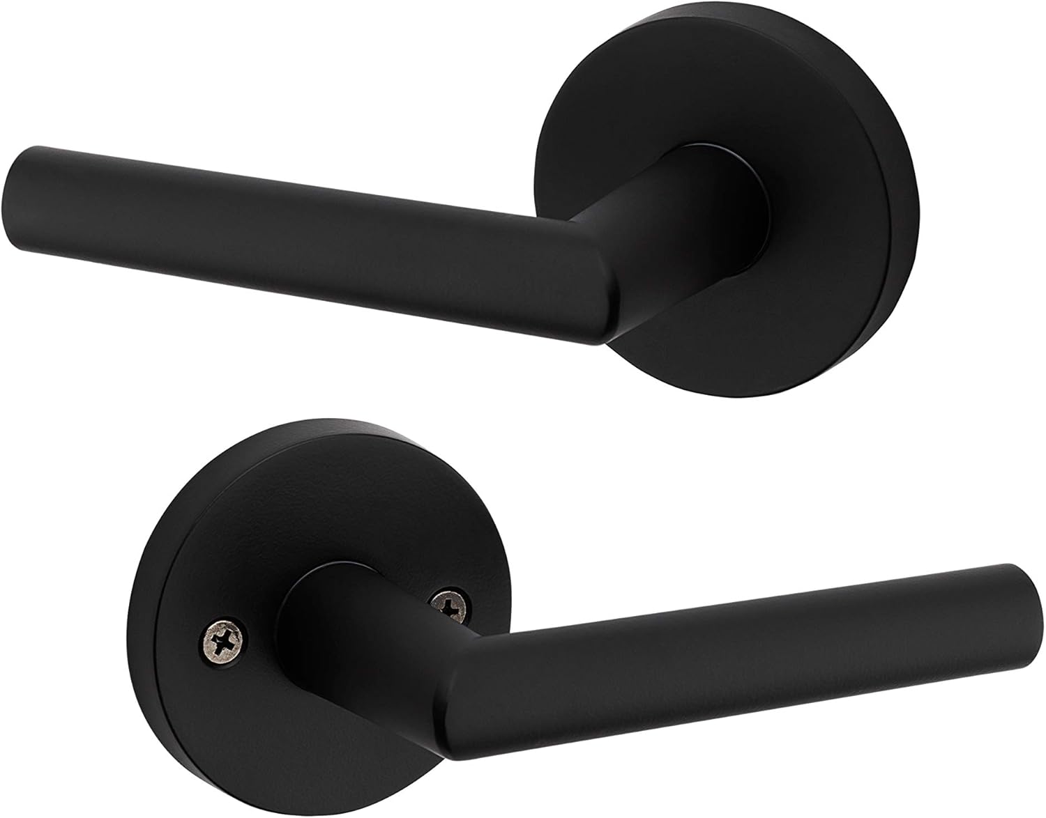 Kwikset 91540030 Milan Round Hall/Closet Lever in Iron Black, Door