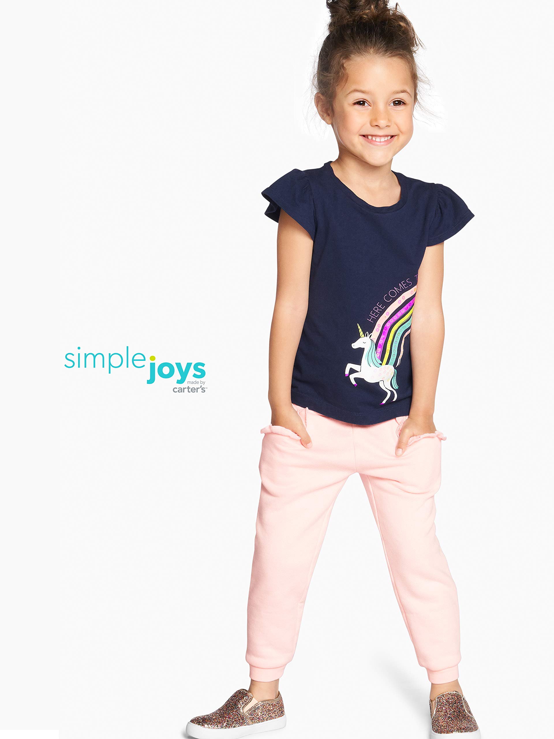 Simple Joys by Carter's Toddler Girls' 2Pack Pull on Fleece Pants