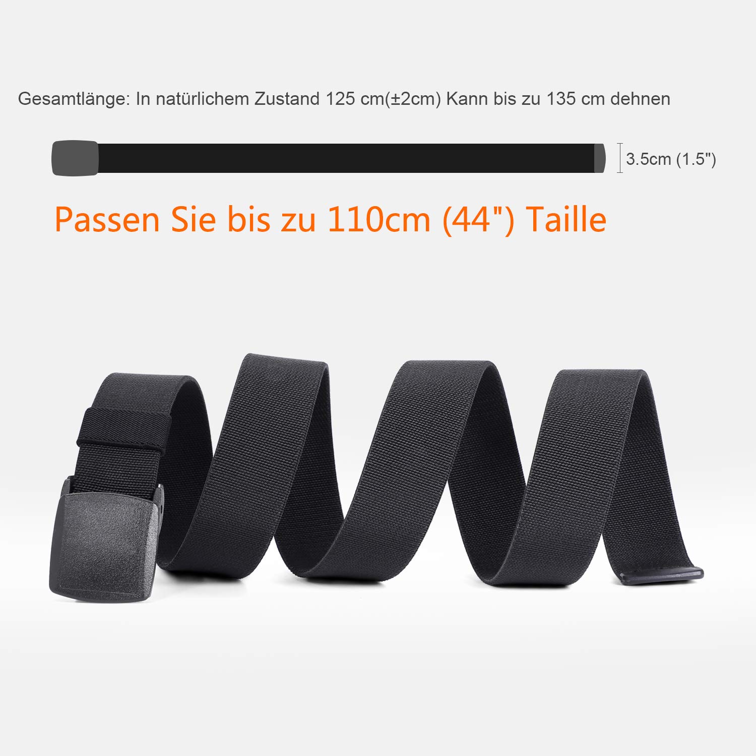 JasGood Herren Gürtel Nylon Stoffgürtel Verstellbarer Wasserdichte Taktische Gürtel mit YKK Kunststoff Schnalle Länge 125cm