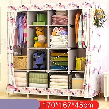 Fhk Simple Wardrobe Cloth Cloth Wardrobe Steel Pipe Racks Assembly