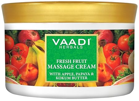 Vaadi Herbals Fresh Fruit Massage Cream, Apple Papaya and Kukum Butter, 500g
