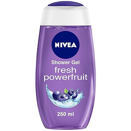 NIVEA Women Body Wash, Fresh Powerfruit Shower Gel, with Antioxidants & Blueberry Scent, 250 ml