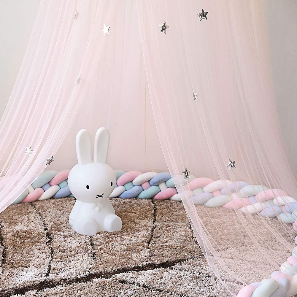 Hlsusan Ciel De Lit Pour Bebe Flle Et Garcon Mode Moustiquaire Tulle Decorative Pour Lit Bebe Dome Rideaux De Lit Maison De Jeux Tente De Jeu Lecture Accessoires De Literie Bebe
