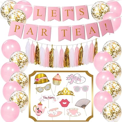 Amazon Com Tea Party Decorations Kit Lets Par Tea Banner