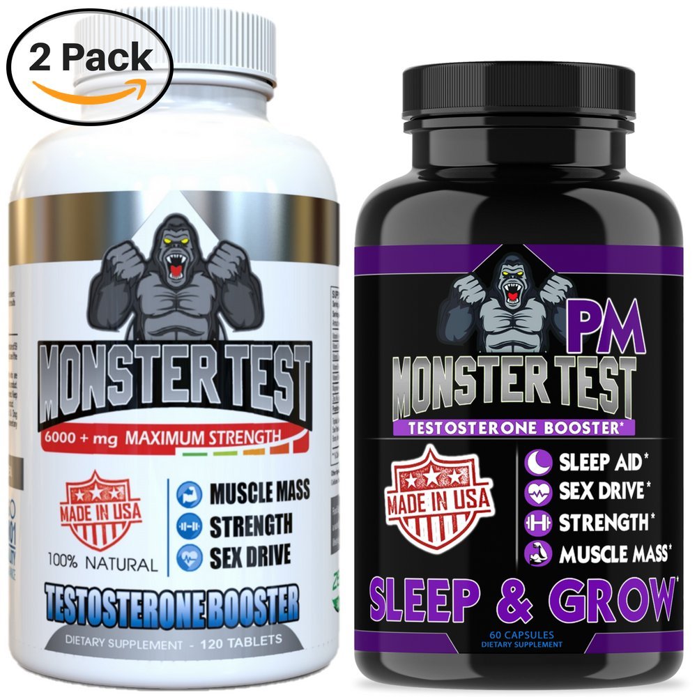 testosterona Booster for Men (2 Pk Bundle, 180 Tabletas & Cápsulas