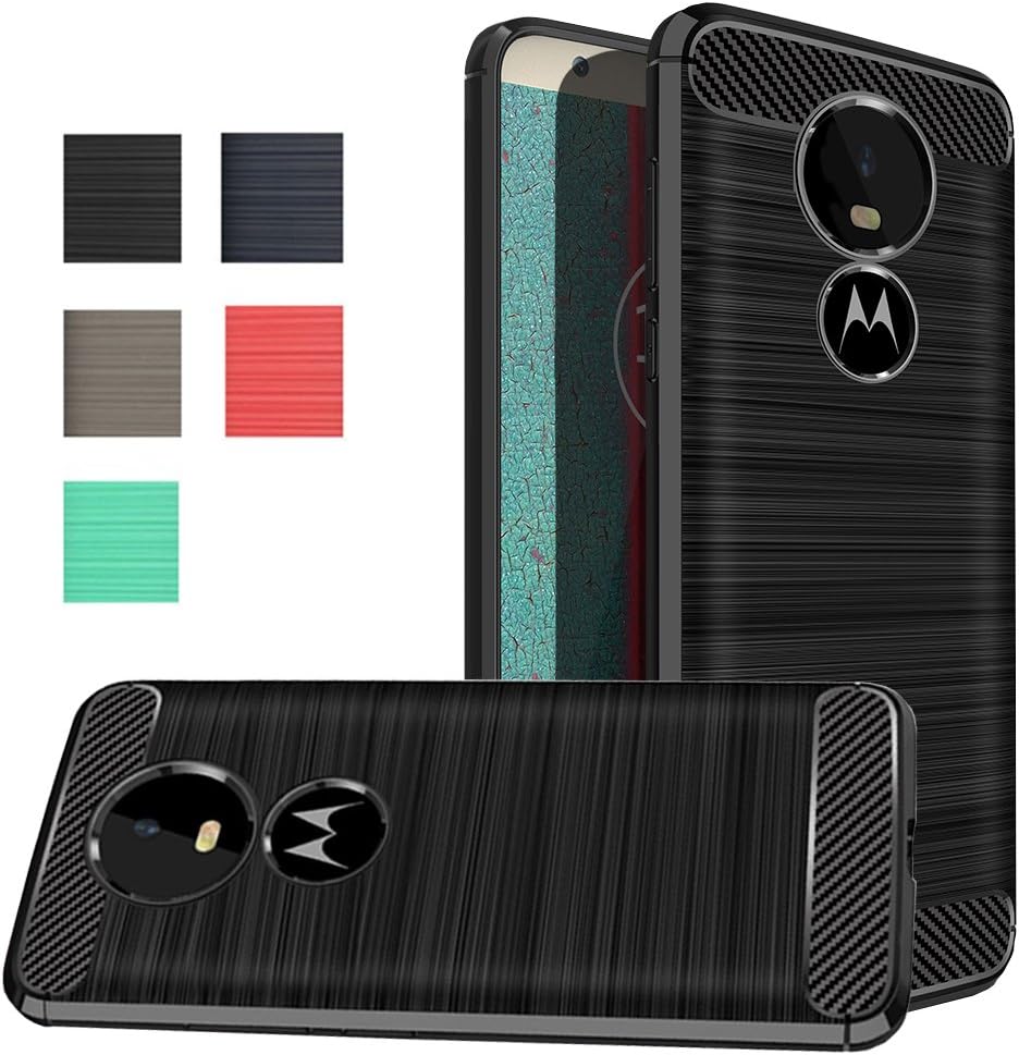 Moto E5 Play Case,Moto E5 Cruise Case, Dretal Carbon Fiber Shock Resistant Brushed TextureAnti-fingerprint Flexible Soft TPU Phone Protective Cover Case For Motorola Moto E5 Play/Moto E5 Cruise(Black)