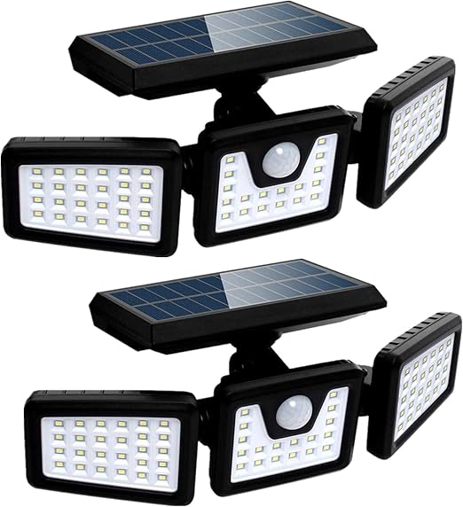 Luz Solar Exterior 50W Luz solar de Seguridad 70 LED, Ajustable Foco Solar Exterior LED con Sensor de Movimiento 6500K blanco frío Impermeable IP65 ...