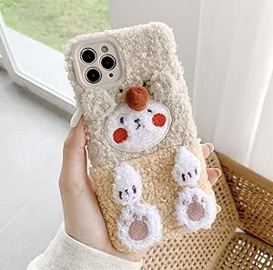 Funda iPhone XS MAX Estuche para Teléfono de Peluche Lindo Oso Anti