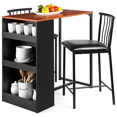 Best Choice Products 3-Piece Wooden Counter Height Dining Set