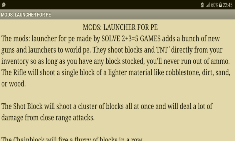 mods: launcher for pe