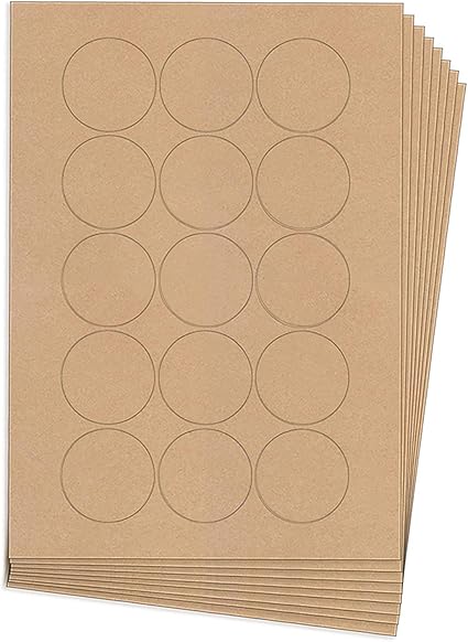 amazoncom round kraft labels stickers printable paper brown color a4