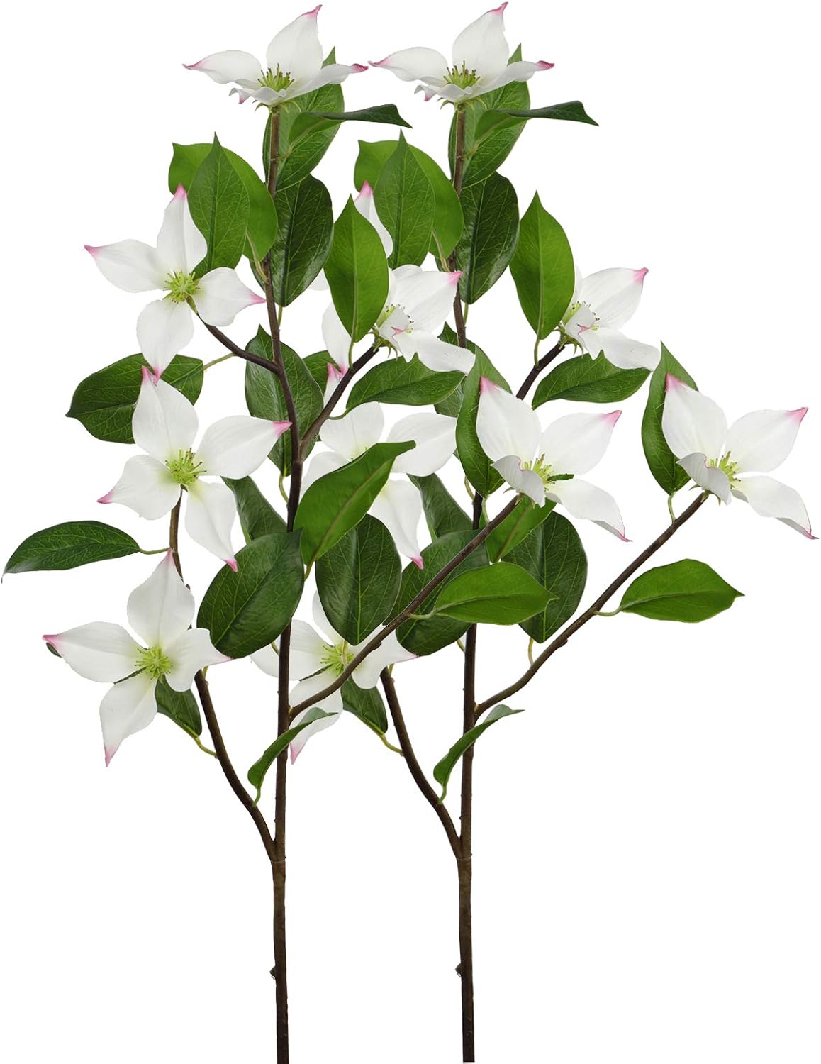 Rinlong Artificial Flowers White Silk Dogwood Flower Branches for Baby Shower Wedding Ceremony Decor Home Kitchen Table Centerpiece Bedroom Decoration