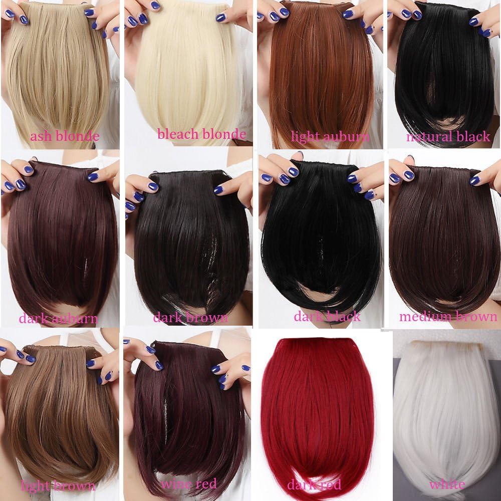 Harlex(TM) Girls Women's One Piece Hair Extensions Fashion Front Fringe Bangs Fringes 2 Clips In On Real Natural Synthetic Hair Extension