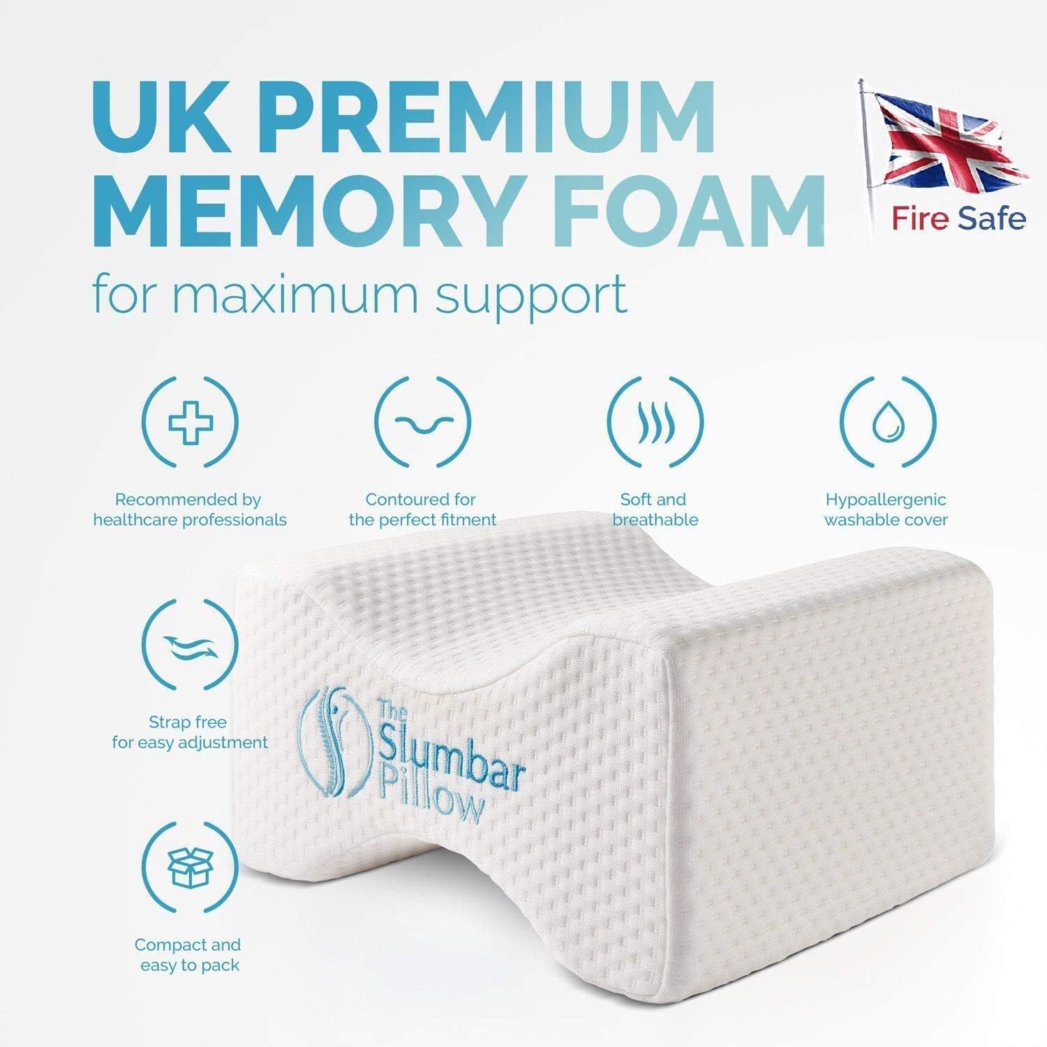 Knee Pillow To Relieve Lower Back, Knee, Hip And Joint Pain, Sciatica And Pregnancy Discomfort, White, 31 x 26 x 5 centimeters - Image 3