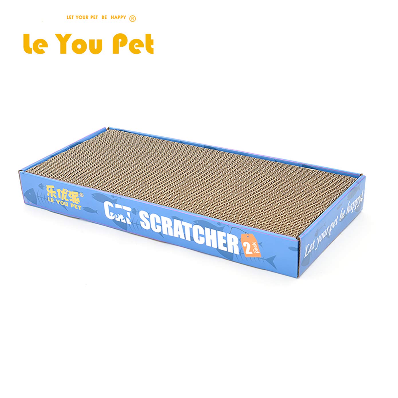 Cat Scratching Post 2 in 1 with Catnip Kitten Scratcher Toy 2 Packs Pad Cardboard and Refill (2 Packs) 