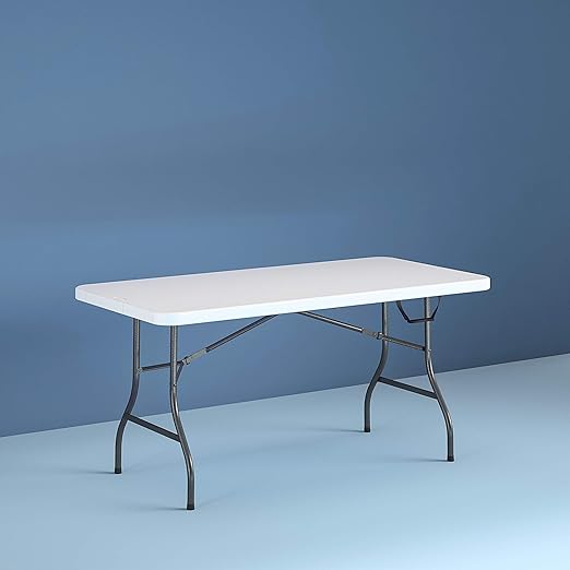 Amazon Com Cosco 6 Foot Centerfold Folding Table White Kitchen Dining