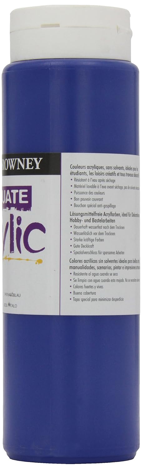 Daler-Rowney Graduate Acrylic Paint, Plastic Bottle, 16.91oz - 500 ml, Phthalo Blue, 500 ml (Pack of 1) - Image 3