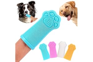 dlnope Dog Finger Toothbrush, 4-Pack Finger Toothbrush for Dogs, Upgraded Pet Tooth Brushing Kit, A Fun Dog Teeth Cleaning Tool That Also Doubles as A Gum Massage, Suitable for Medium and Large Dogs.