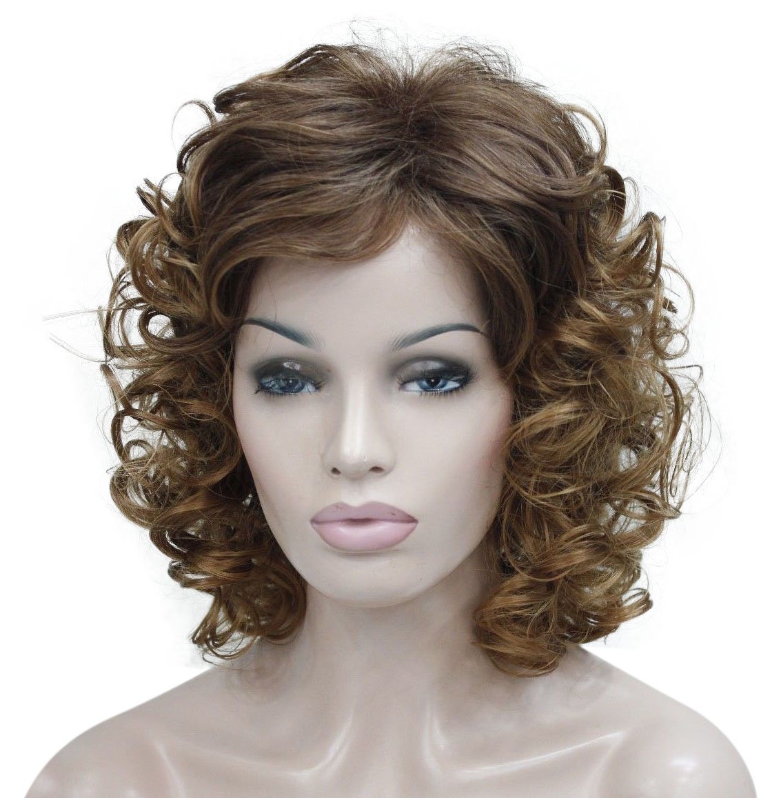 Lydell Short Length Afro Curl Full Synthetic Wig Women Wigs Dark Auburn and Strawberry Blonde mix