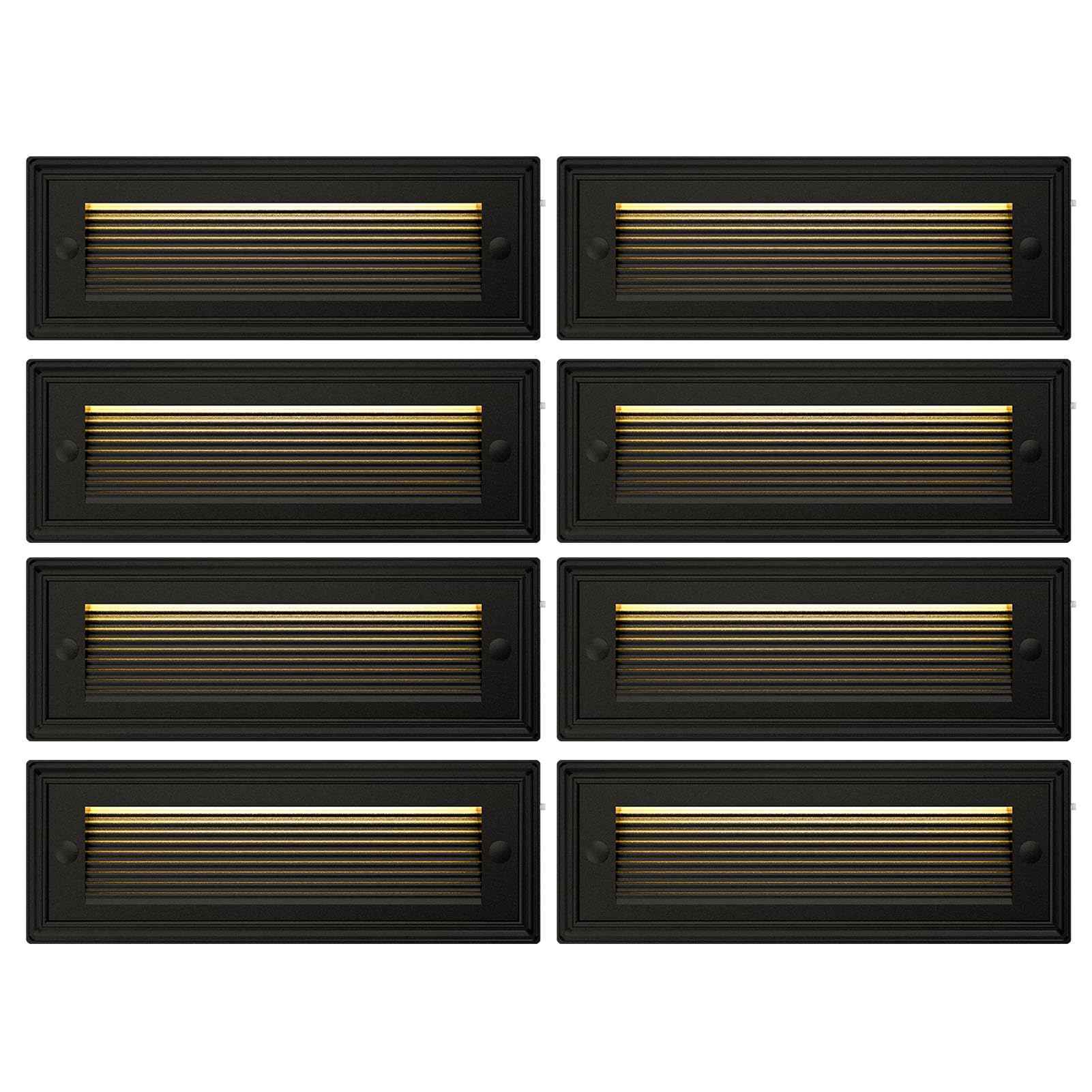 Photo 1 of RUNBARRY 9 Inch Low Voltage Step Lights Outdoor,12V 5W LED Landscape Stair Lights, 3000K/4000K/6500K Deck Step Lights, IP65 Waterproof, for Stair Lighting and Yard Patio Pathway Walkway, Pack of 8