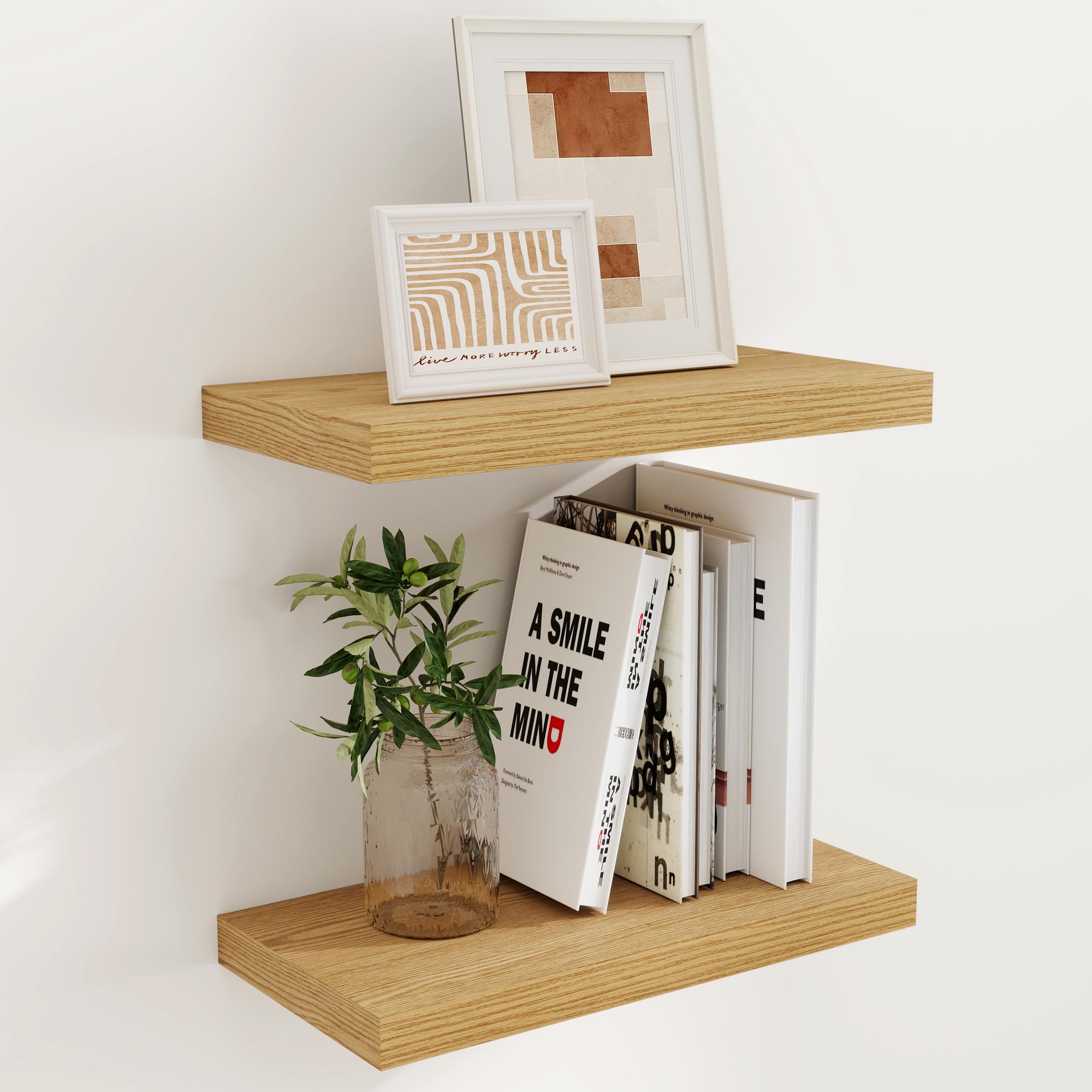 Fun Memories 48 Inch Floating Shelves, 9.3 Inch Deep Wall Shelves for Bathroom, Living Room, Bedroom