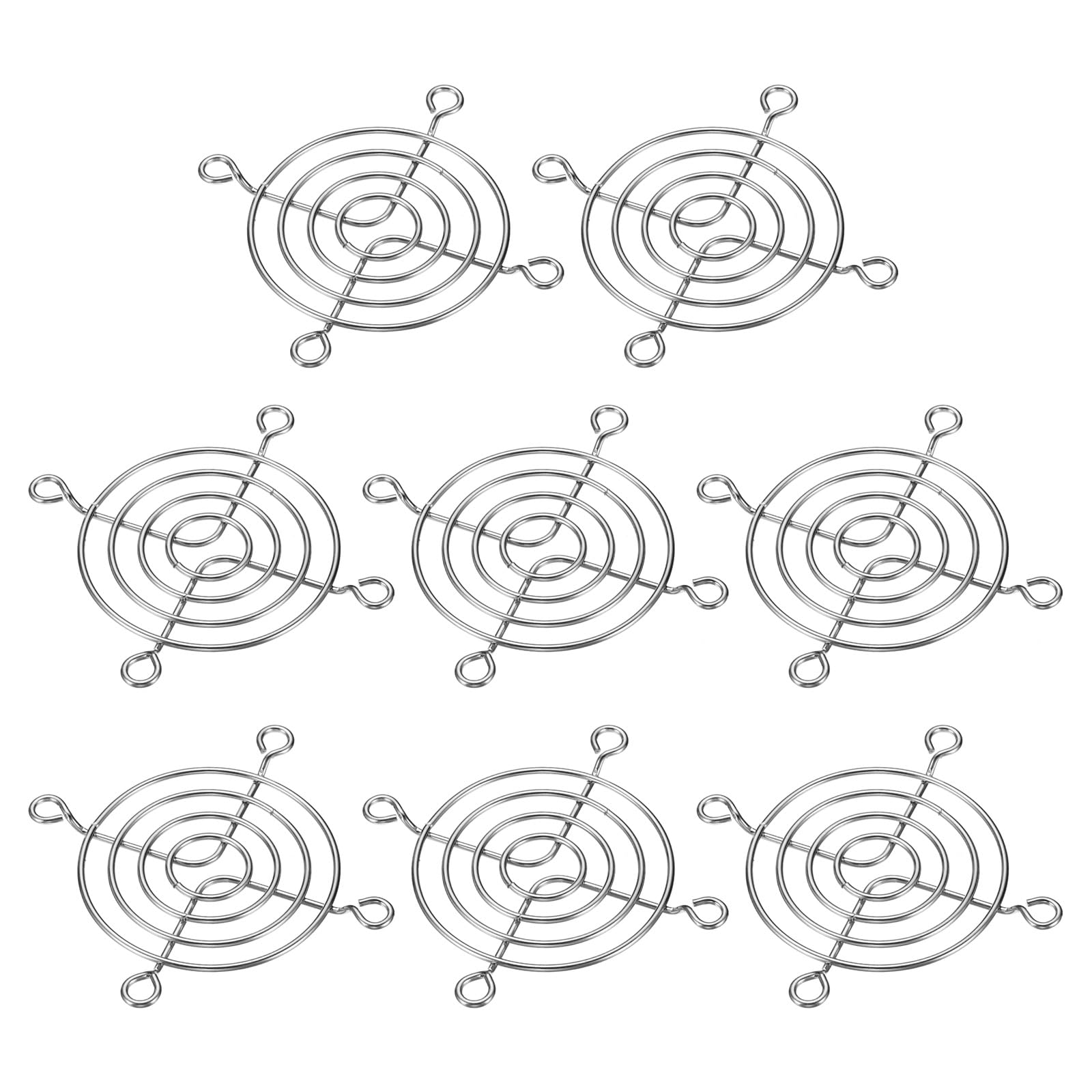 PATIKIL 60mm Fan Finger Grill, 8 Pack 304 Stainless Steel Grill Protector Guard Fan Protective Cover for 60x60mm Fans for Equipment Computer DIY, Silver