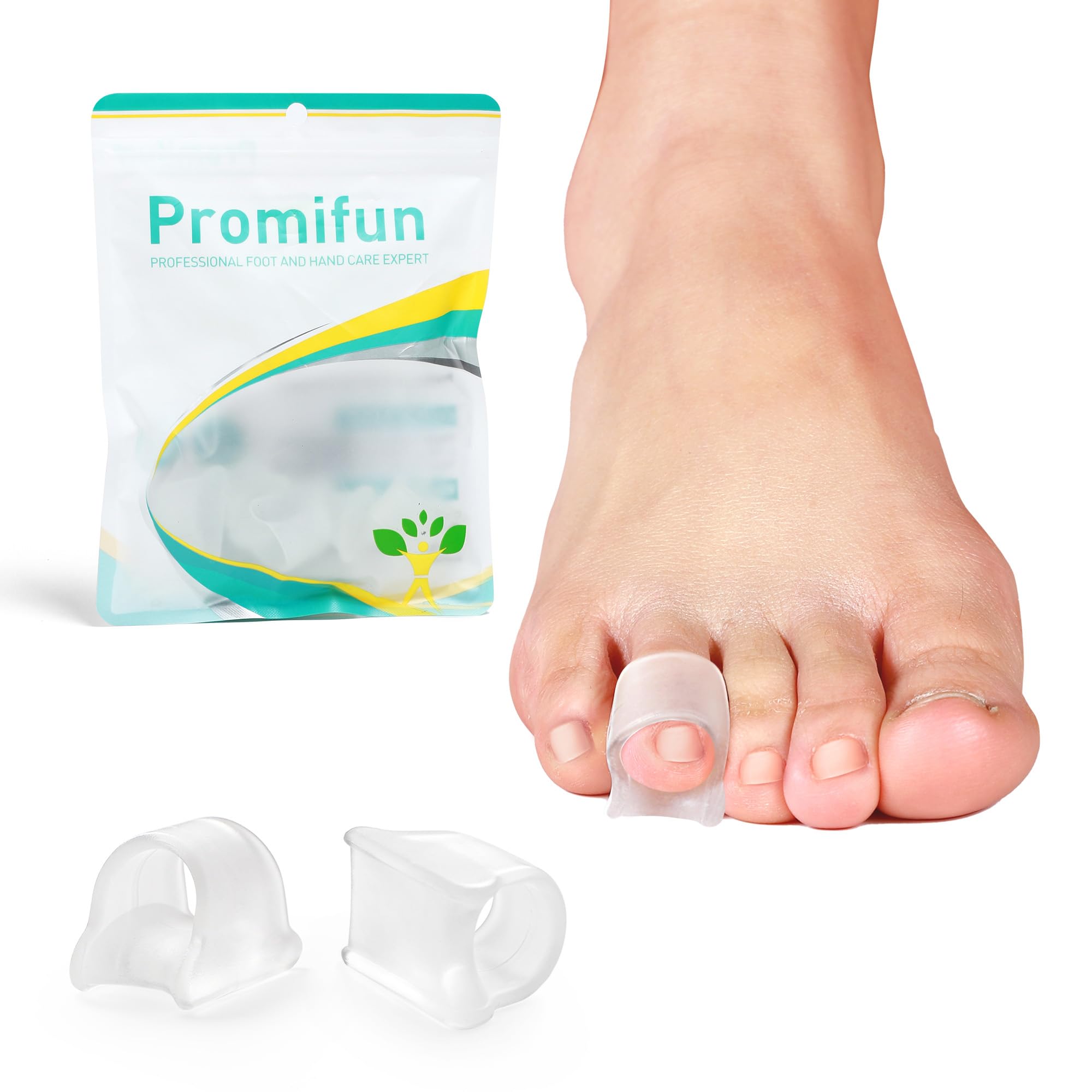 Photo 1 of Hammertoe Corrector for Women - Soft Gel Toe Straighteners - Realign Bent, Curled, Crooked, Claw, Bunion, Hammer Toes - Toe Corrector for Men?8 Count, Small, Clear?