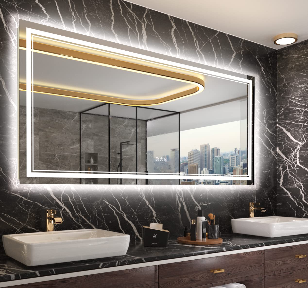 ISTRIPMF 72 x 32 Inch LED Mirror for Bathroom with