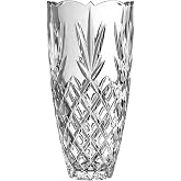 Galway Crystal Renmore Vase, 10in Lead-Free Crystal, Heavy Cut Design
