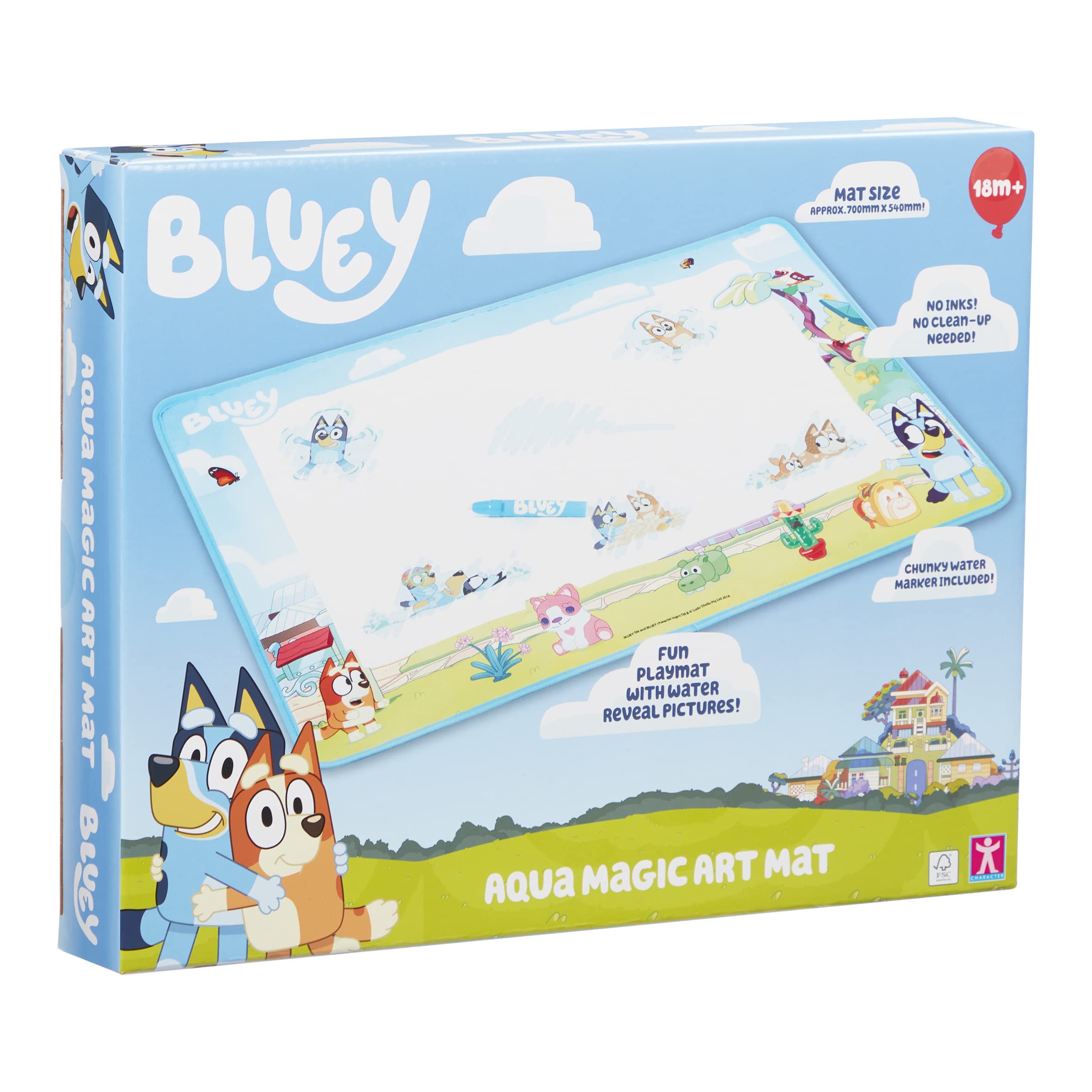 BLUEY AQUAMAGIC ART MAT, PRESCHOOL TOYS, MESS FREE CREATIVE PLAY, GIFT FOR 2 - 5 YEAR OLD