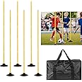 Desyeryamimi Agility Training Poles for Soccer/Dog/Horse,Adjustable Football Basketball Speed and Agility Training Equipment,Set of 6,5.4FT with Round Rubber Base