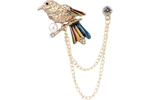 Knighthood Brooch Pin Crystal Pearl Parrot Bird Lapel Pin Suit Collar Brooch Lapel Pin Accessories for Men Women