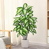 FLOWORLD Artificial Golden Dieffenbachia 4ft Tall Artificial Plants Indoor Decorative Silk Plants Potted Faux Tropical Tree Lifelike House Floor Large Fake Tree for Home Living Room