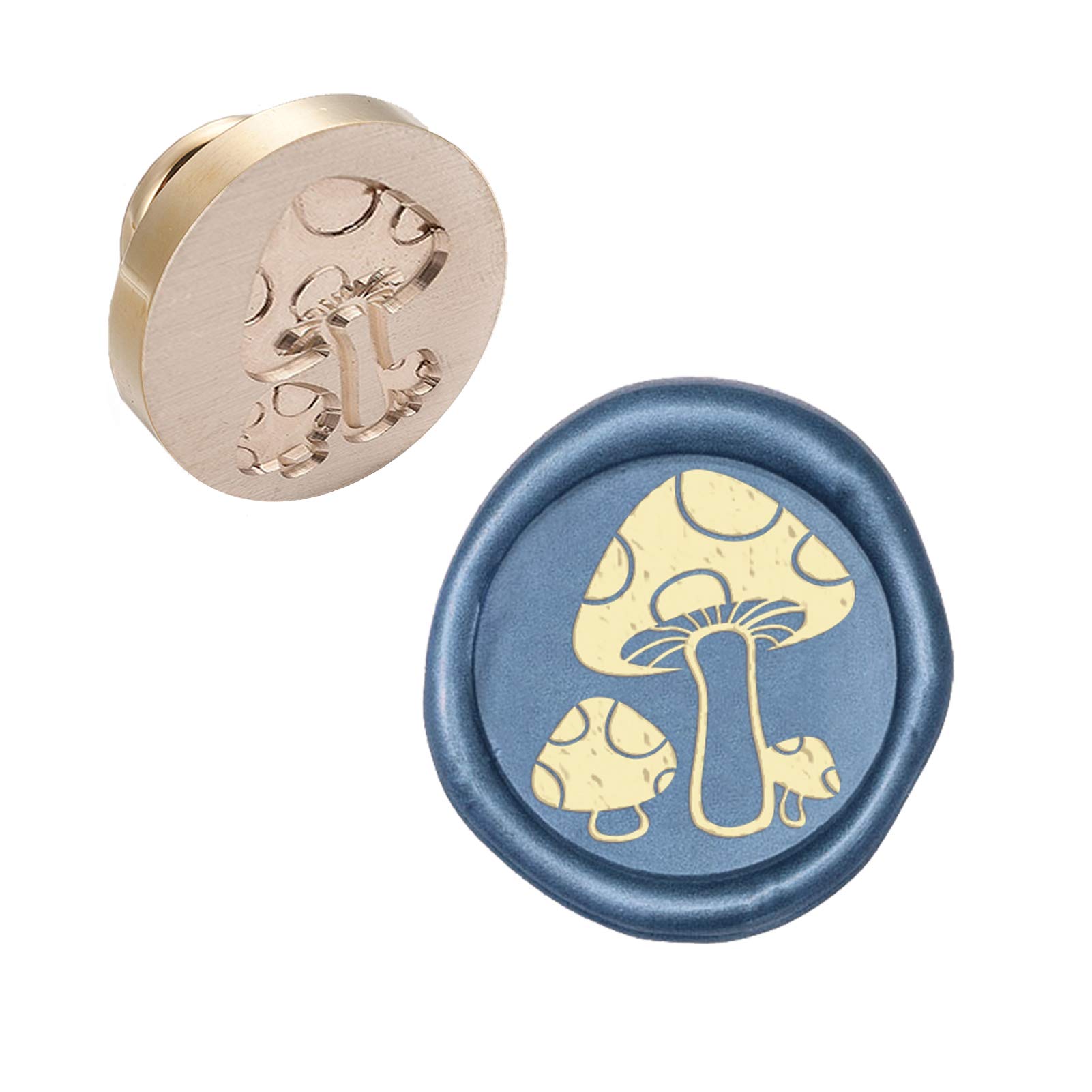 CRASPIRE Wax Seal Stamp Head Mushroom Removable Sealing Brass Stamp Head for Creative Gift Envelopes Invitations Cards Decoration