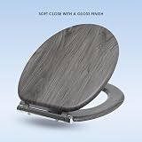 AQUALONA Luxury Oak Effect Toilet Seat Soft Close MDF with Universal Fittings view 5