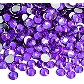 Flatback Rhinestones Round Gems for Nails Art and Crafts 1250Pcs SS20 5mm Glitter Crystals Stone DIY Bags Clothes Shoes (Dark Purple)