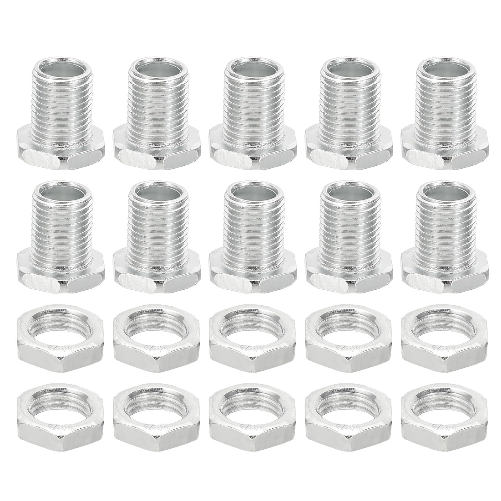PATIKIL M10x15mm Hex Bolts and Nuts Kit, 10 Set Fine Thread Hollow Screws Assortment Hexagon Head Screw Through Hole Bolt Chandelier Fasteners