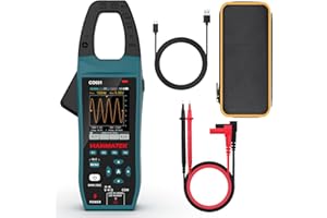 HANMATEK 3-in-1 AC/DC Clamp Meter & Oscilloscope,5MS/s High Sampling Rate,1MHz Bandwidth,600A &1000V AC/DC Current & Voltage Detection,Resistance,Capacitance,Continuity Test,NCV,Data Logging-CO601