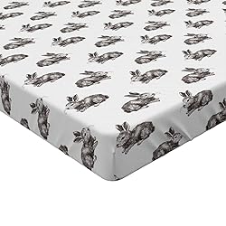Ambesonne Bunny Fitted Sheet, Sketch Art Pattern